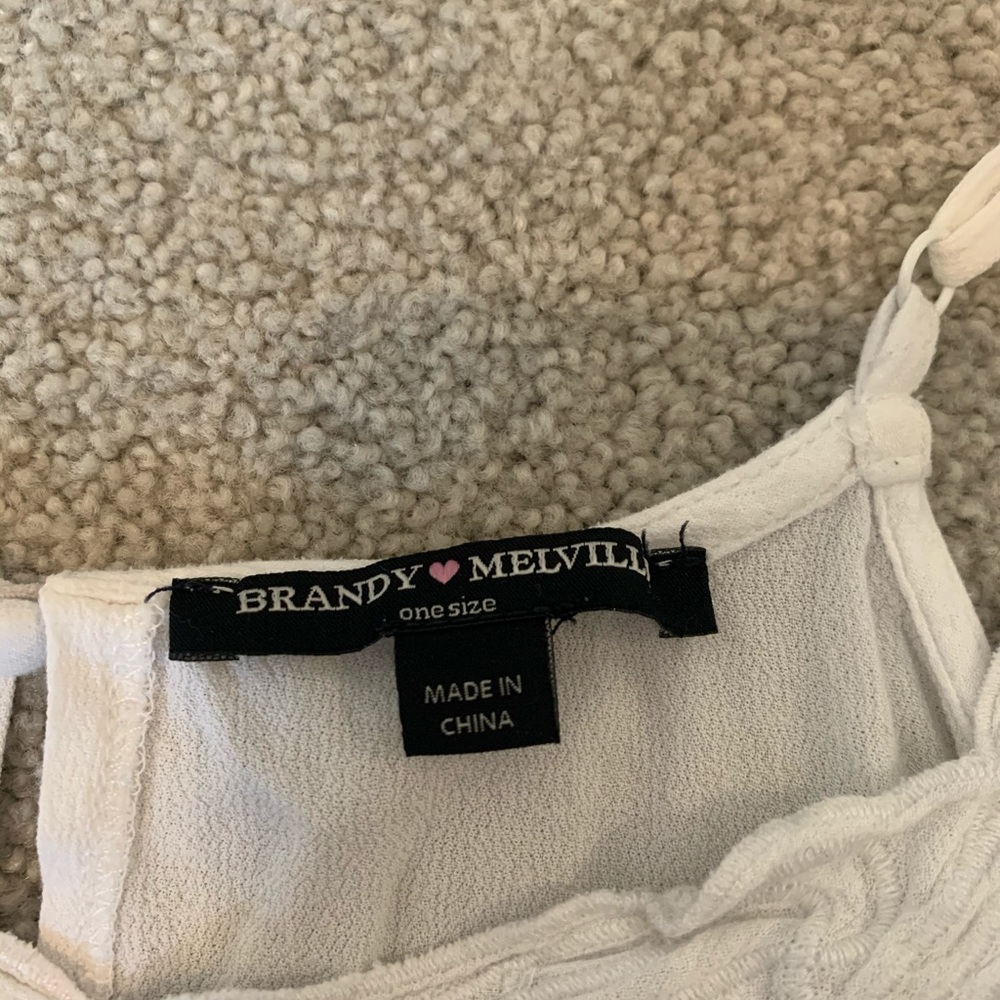 brandy melville white tank top with lace - Picture 3 of 3